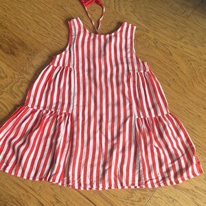 Lulaland Brooklyn Red and White Striped gathered Sundress